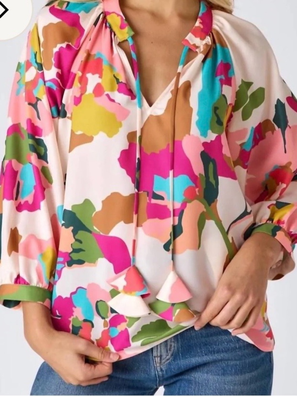 Crosby by Mollie Burch vibrant print top NWT